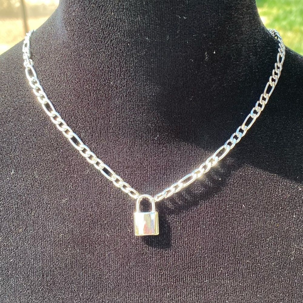 Silver Lock Necklace - Picture 3 of 4